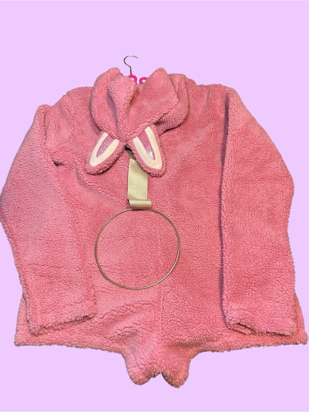 NWTs Dolls Kill Pink Labubu Sherpa short onesie 1x